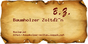 Baumholzer Zoltán névjegykártya